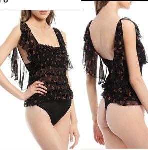 Free People Juliet Printed Bodysuit